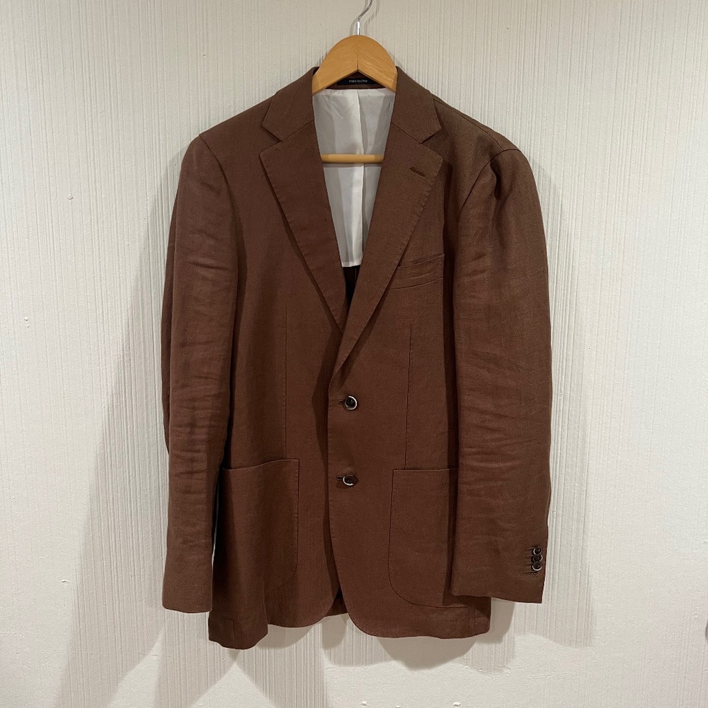 SUIT SUPPLY LIGHTWEIGHT LINEN BROWN BLAZER